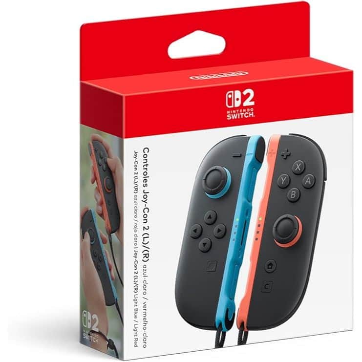 Controles, Nintendo Switch 2, Joy-Con 2 Azul Claro e Vermelho Claro