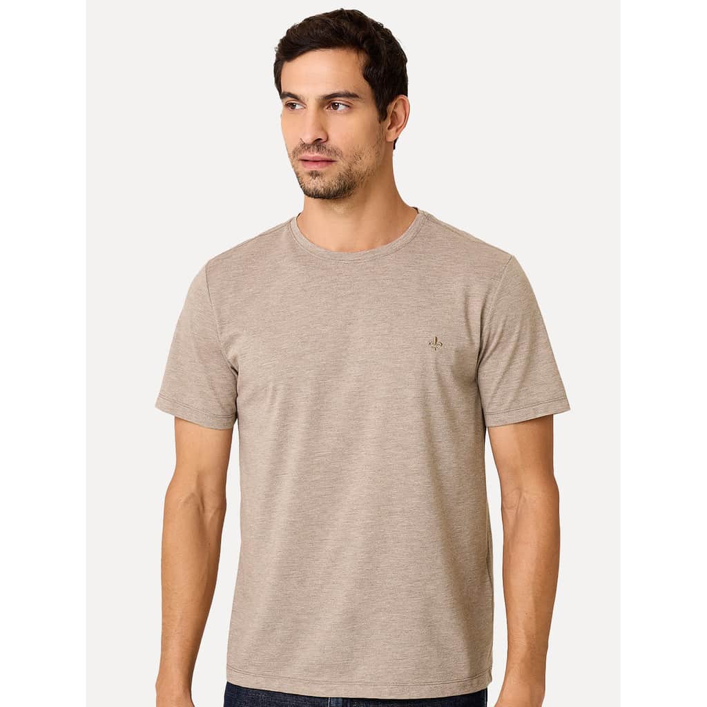 Camiseta Dudalina Original Masculina Basic Essential Caqui Escuro Mescla