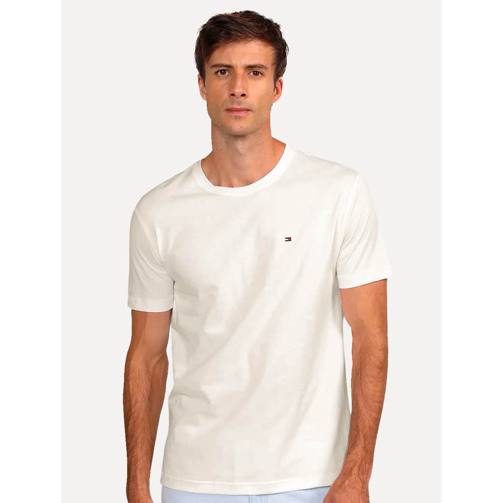 Camiseta Tommy Hilfiger Original Masculina Essential Cotton Branca