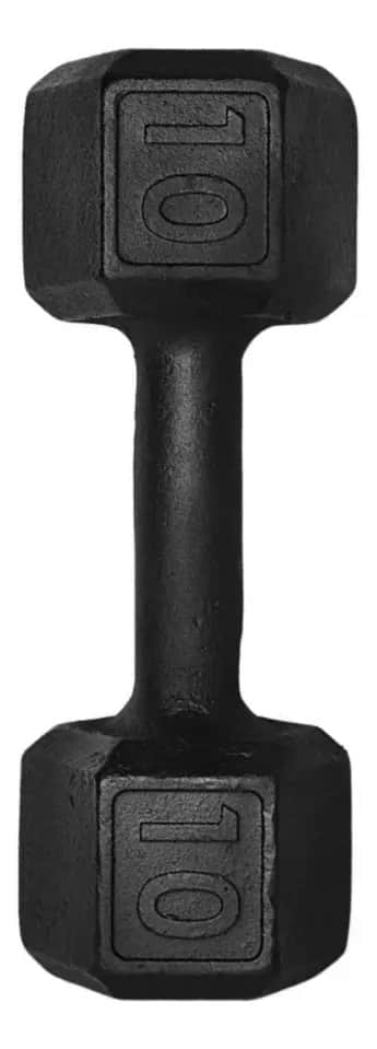 Halter Sextavado Pintado Ferro Fundido 10kg Treino