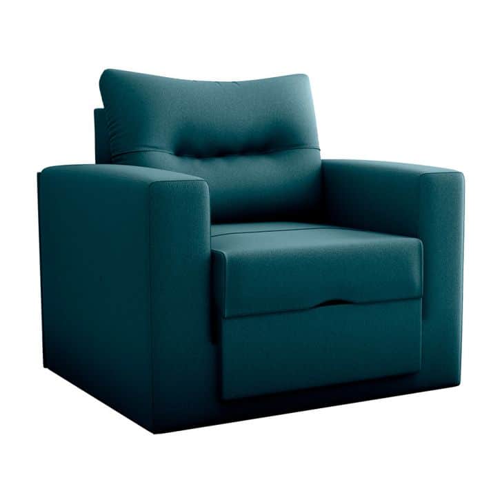 Sofá-cama Solteiro Marisol Suede Petróleo