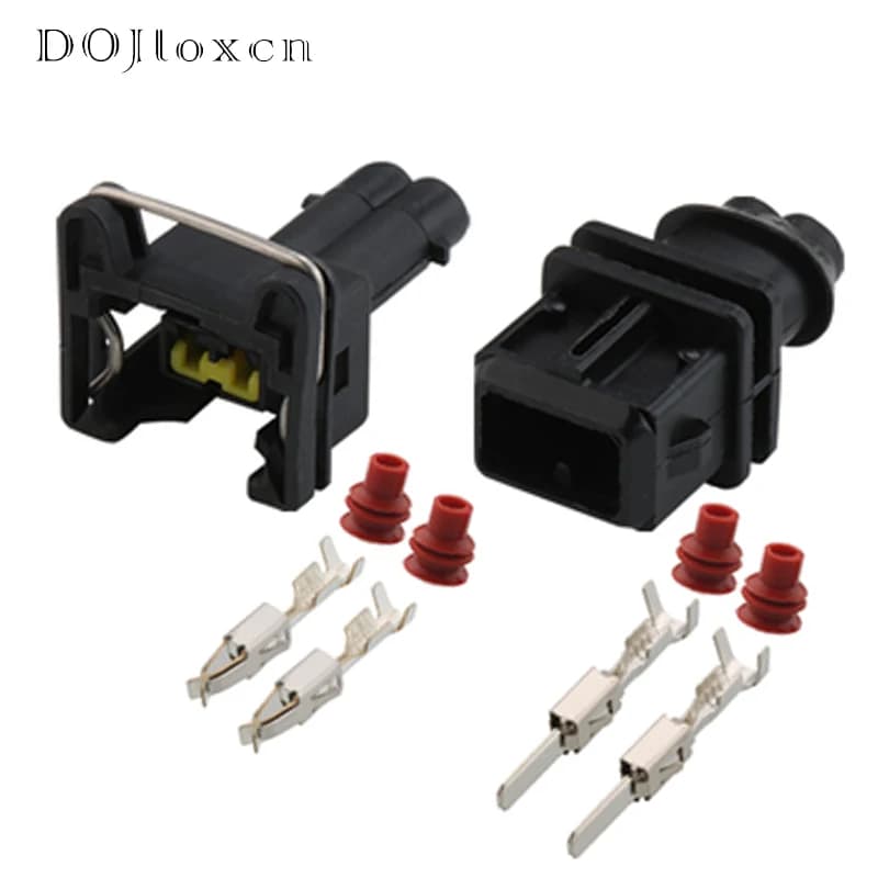 1/5/10/20/50 Sets 2 Pin Male Female EV1 Fuel Injector Nozzle Waterproof Connector Plug Socket Housing For VAG 829441-1 037906240
