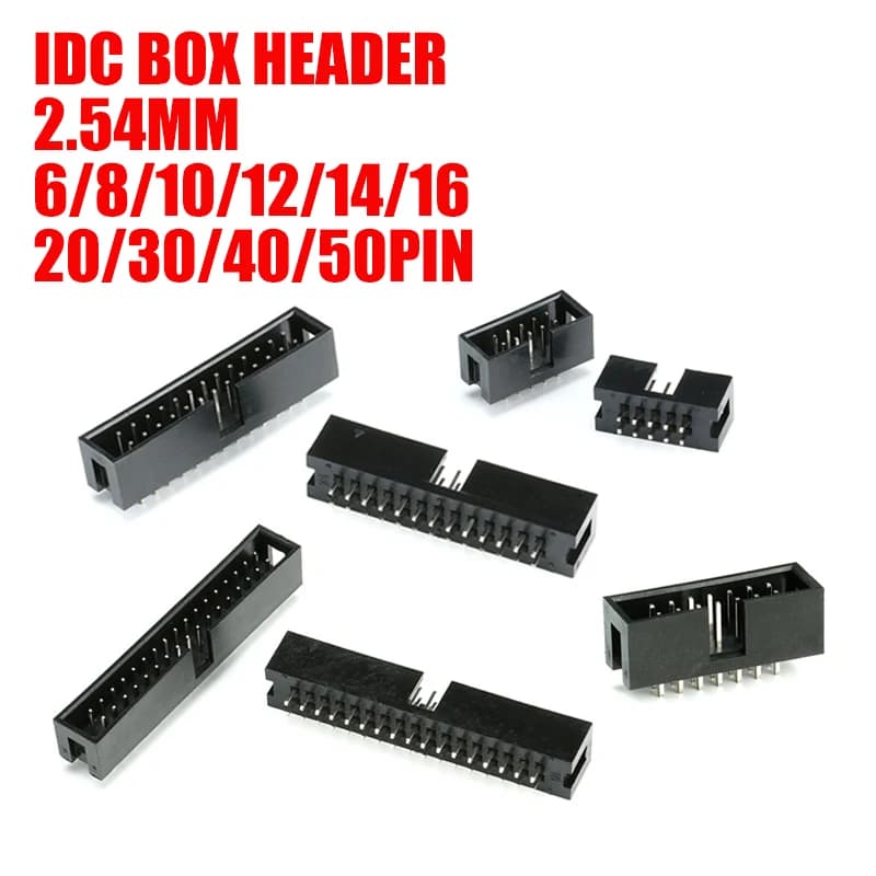 10Pcs/5Pcs 2.54MM Pitch DC3 6/8/10/14/16/20/26/30/34/40/50/64P Socket Box ISP Male Straight Pin Header PCB Connector IDC JTAG