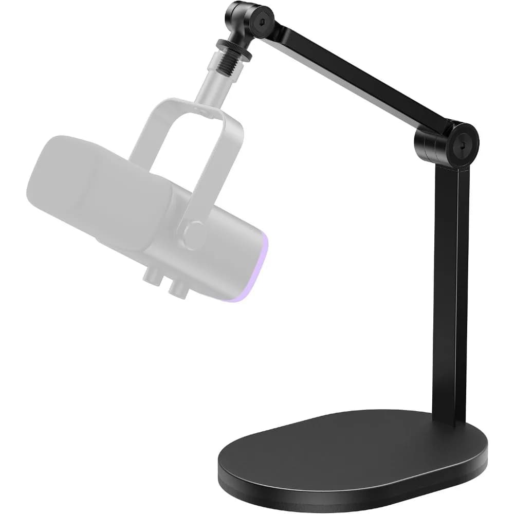 Microphone Arm Desk Mount Stand for Various Microphones and Webcams, Black