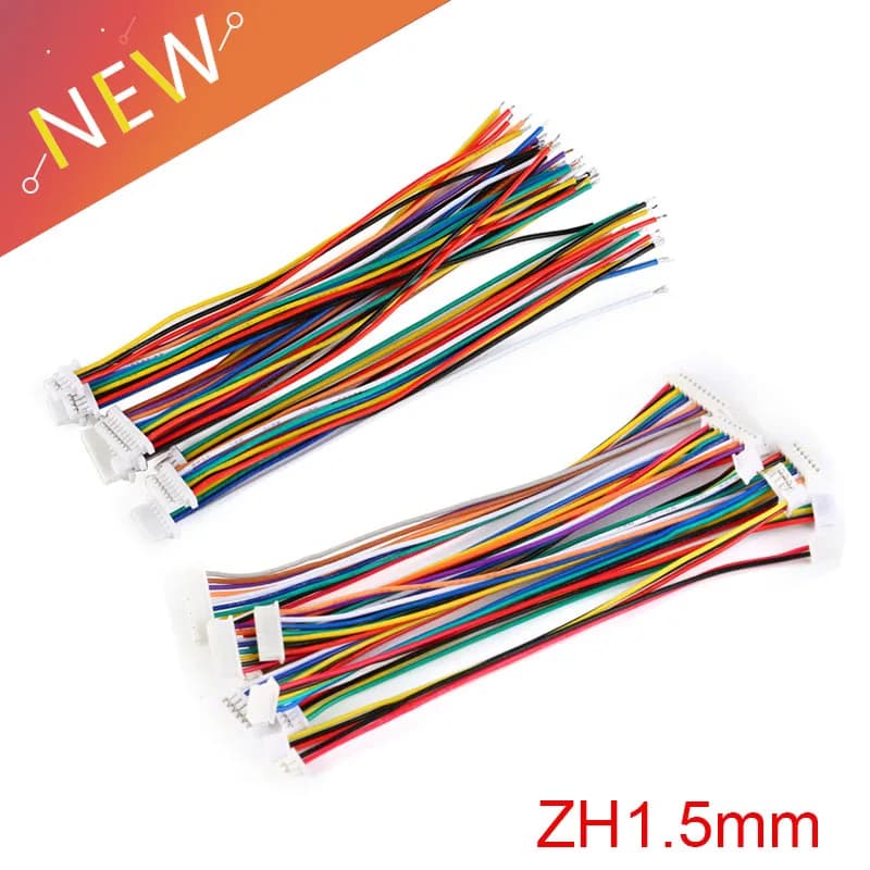 5PCS ZH 1.5mm 2/3/4/5/6/7/8/9/10P Double-ended Terminal Line 10CM ZH1.5 Same Direction Electronic Wire Connector