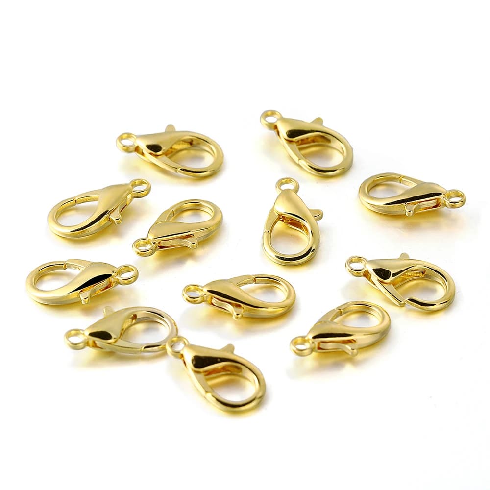 10pcs/lot Multiple Size Lobster Clasps Necklace Hooks Bracelets Connector Findings DIY Chains Jewelry Making Supplies Wholesale
