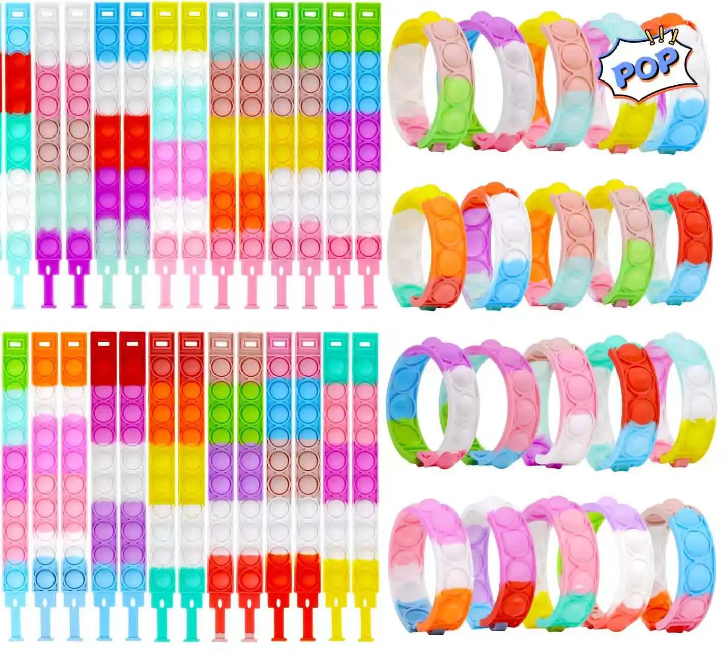 Rainbow Fidget Toys for Stress Relief - Party Favors Christmas Carnival Prizes Birthday Gift - Fun Interactive Toys for Kids