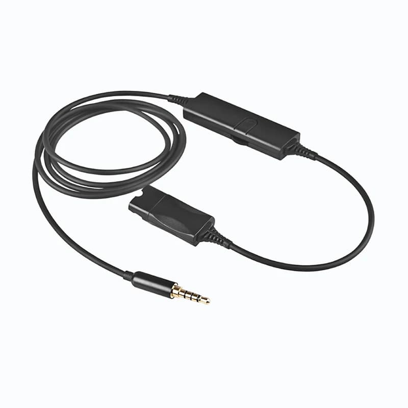 QD earphone lower half adapter cable 3.5mm interface one click control, suitable for laptops/phones/tablets
