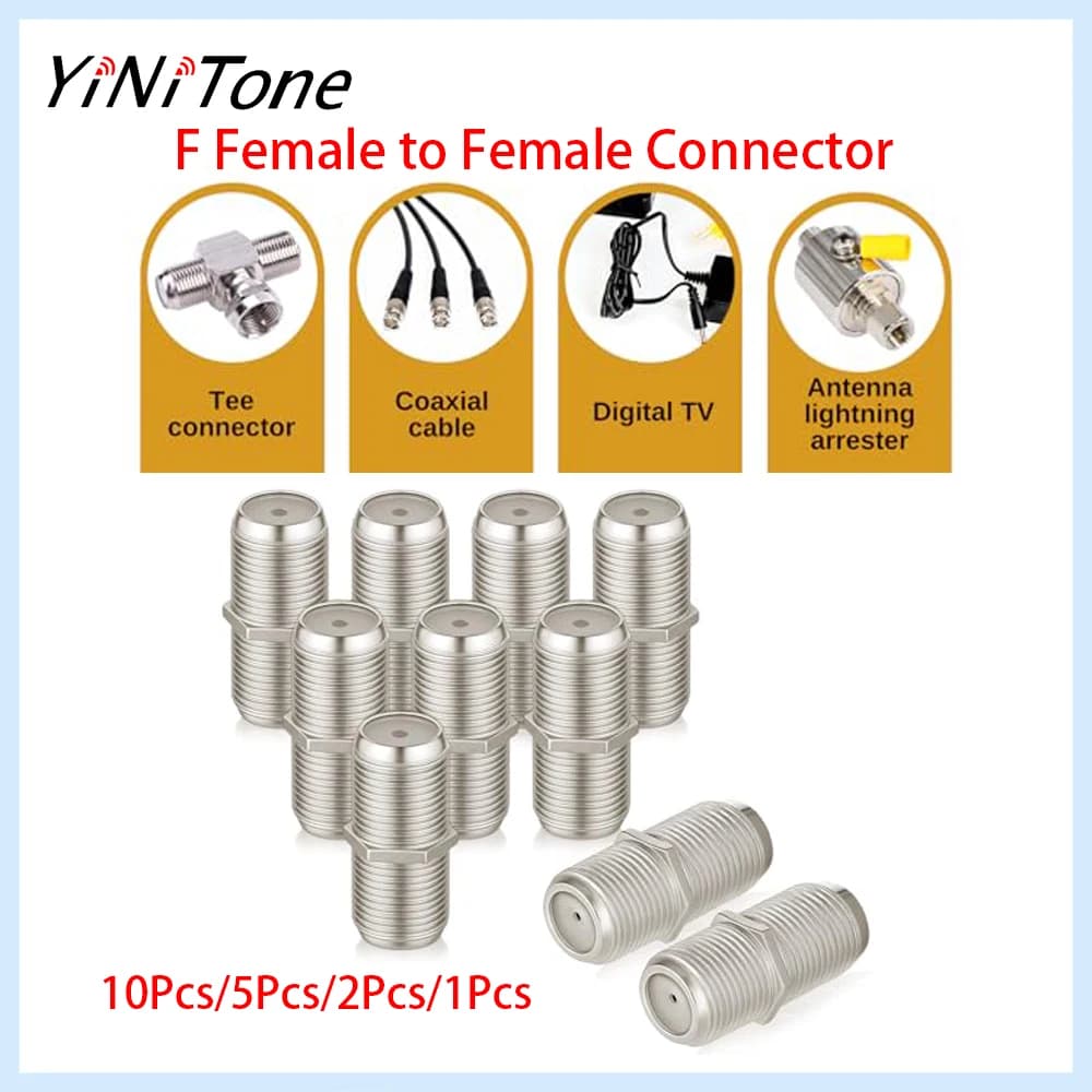 F-Type Female Coupler & SMA RF Connector Plug for RG6 and RG59 Coaxial Cable - Ideal for Video, Data, and RF Signal Applications