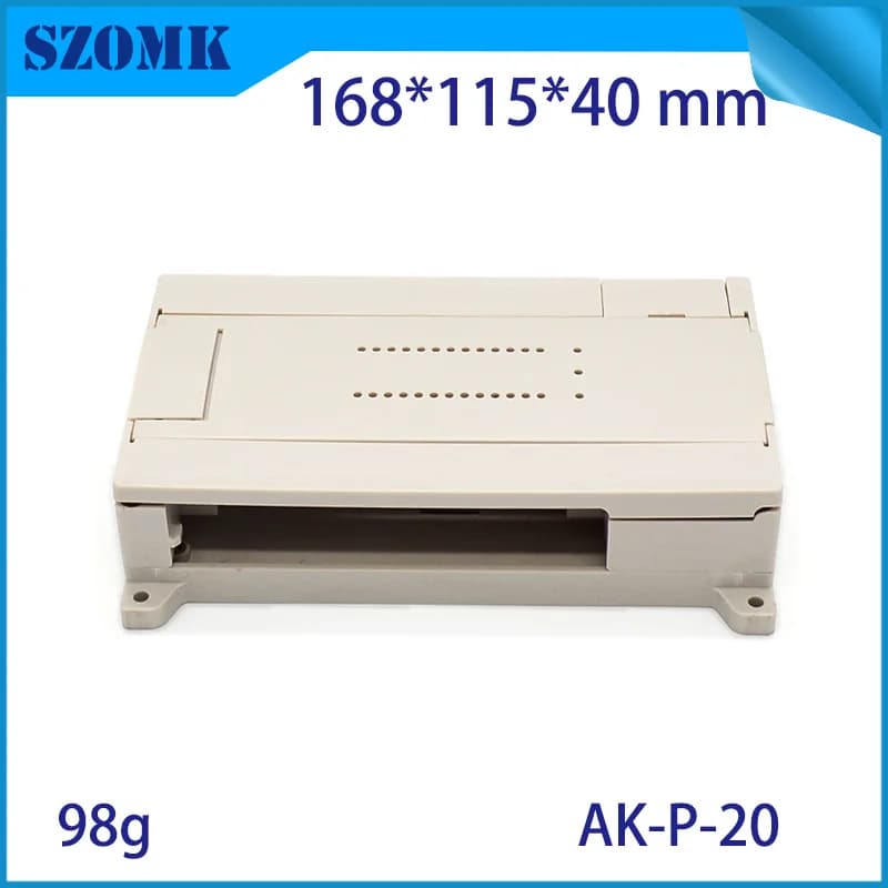 1Piece abs plastic material light grey color enclosures din rail plastic enclosures din rial box 168x115x40mm clip szomk case