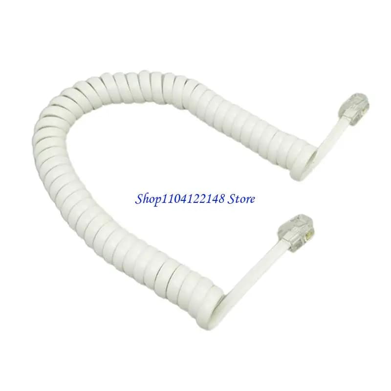 P9FA RJ9 Coiled Telephone Wire 6FT Curved Telephone Landline Phone Handset Handle Line Cable 4P4C 6Ft/1.85m