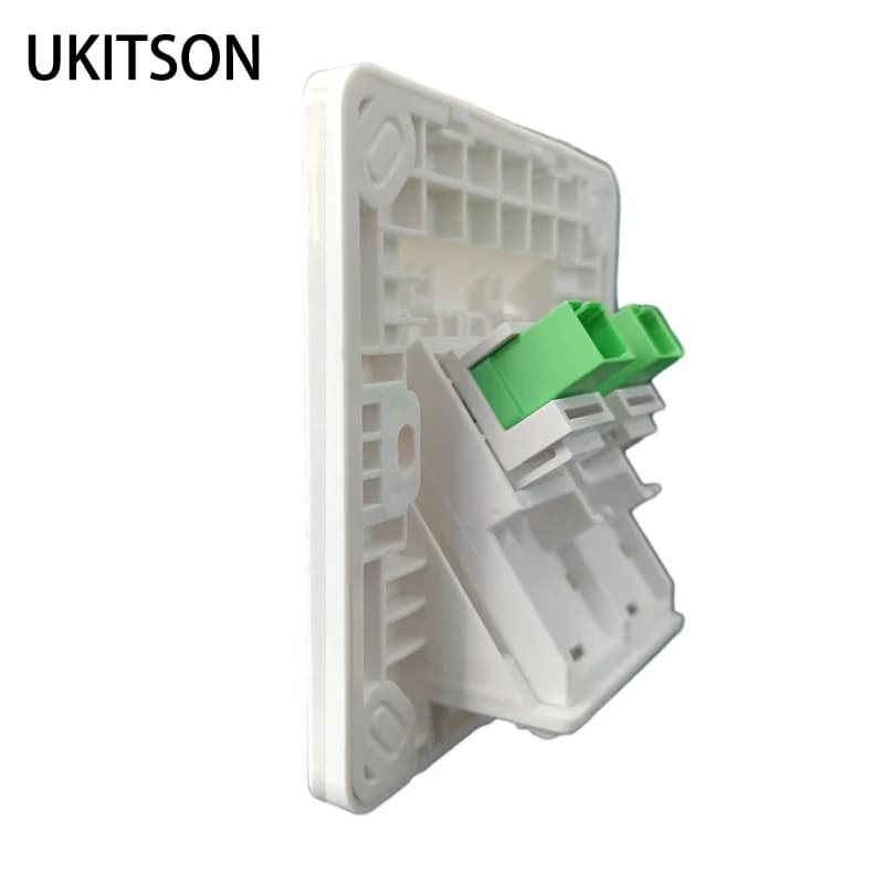 Angled 2 Gangs Fiber Optic SC-SC APC Wall Plate Simplex Beveled Panel Singlemode SC-APC Female Fiber Coupler Adapter Keystone