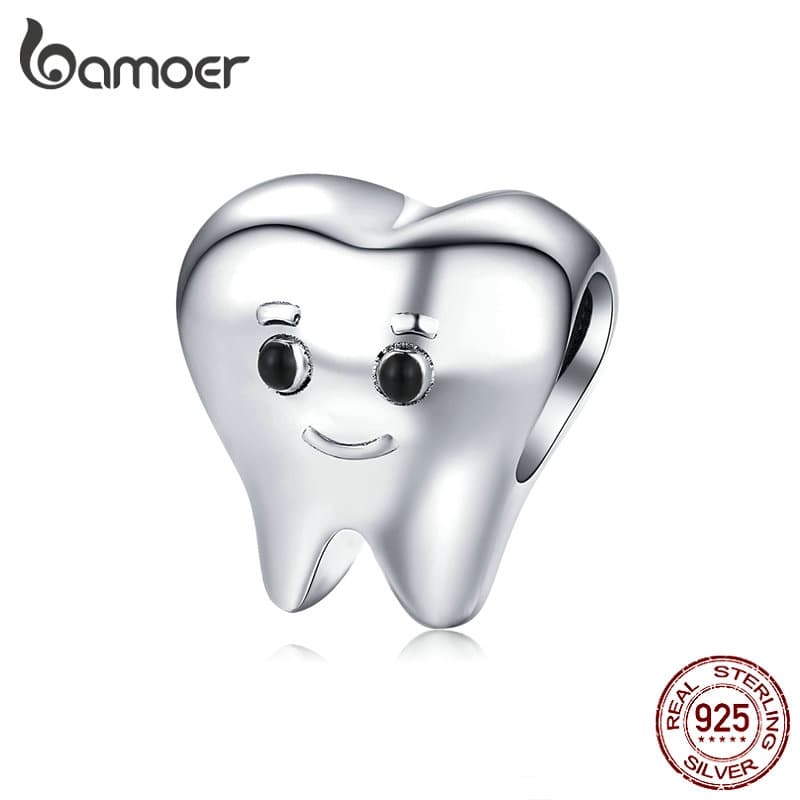 BAMOER  Fashion Charm 925 Silver Fit Original Bracelet Tooth