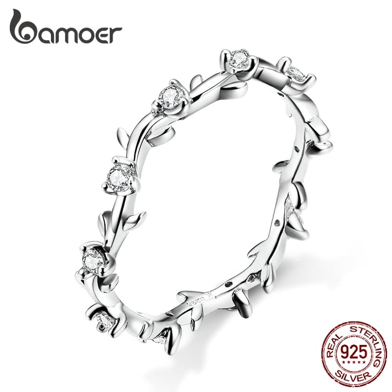 Anel Bamoer Fashion Prata 925 Ramo De Amor SCR625