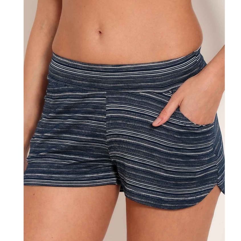 Shorts Curto Feminino Listrado Fashion Elegante Super Conforto