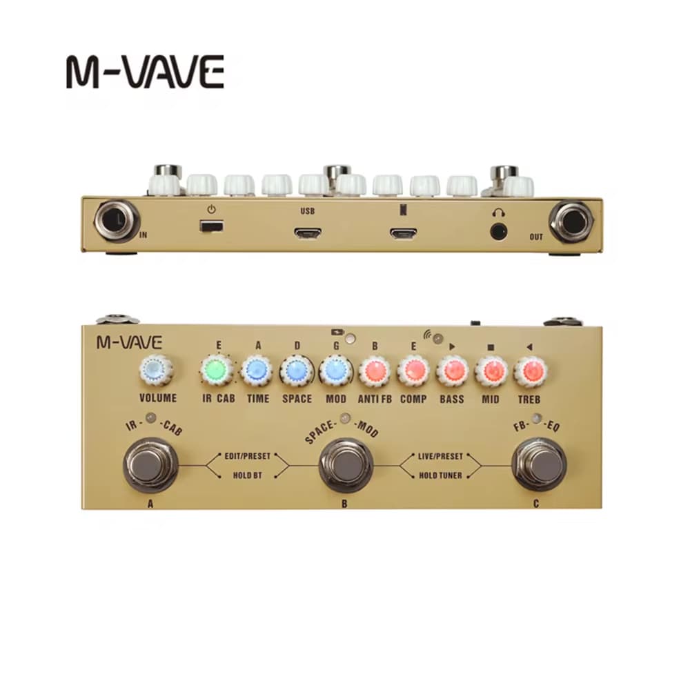 M-vave Cube BABY Pedal multiefeitos para guitarra elétrica/baixo/acústica Pedais de efeitos combinados para guitarra