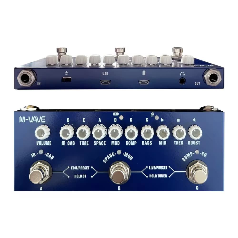 M-vave Cube BEBÉ Recarregável Multi Efeitos Pedal Para Baixo Elétrico Gravação Interface de Áudio Função Cuvave Pedal