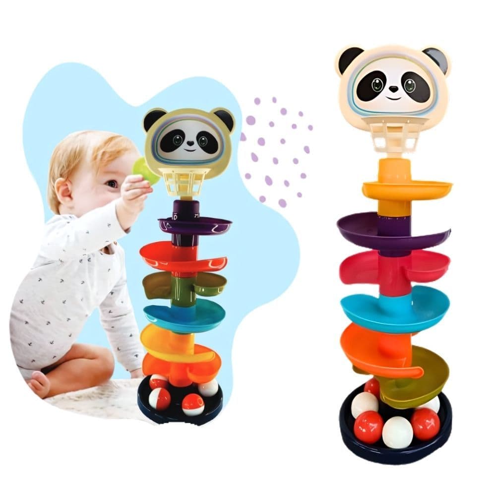 Torre Divertida 9 Potes Educação Infantil Montessori Brinquedos Bebê Raciocínio Força Equilíbrio