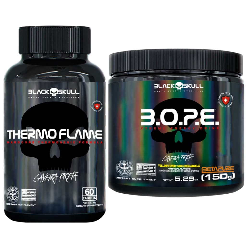 Kit 1x Pré treino BOPE 150g + 1x ThermoFlame 60 tablets - BlackSkull