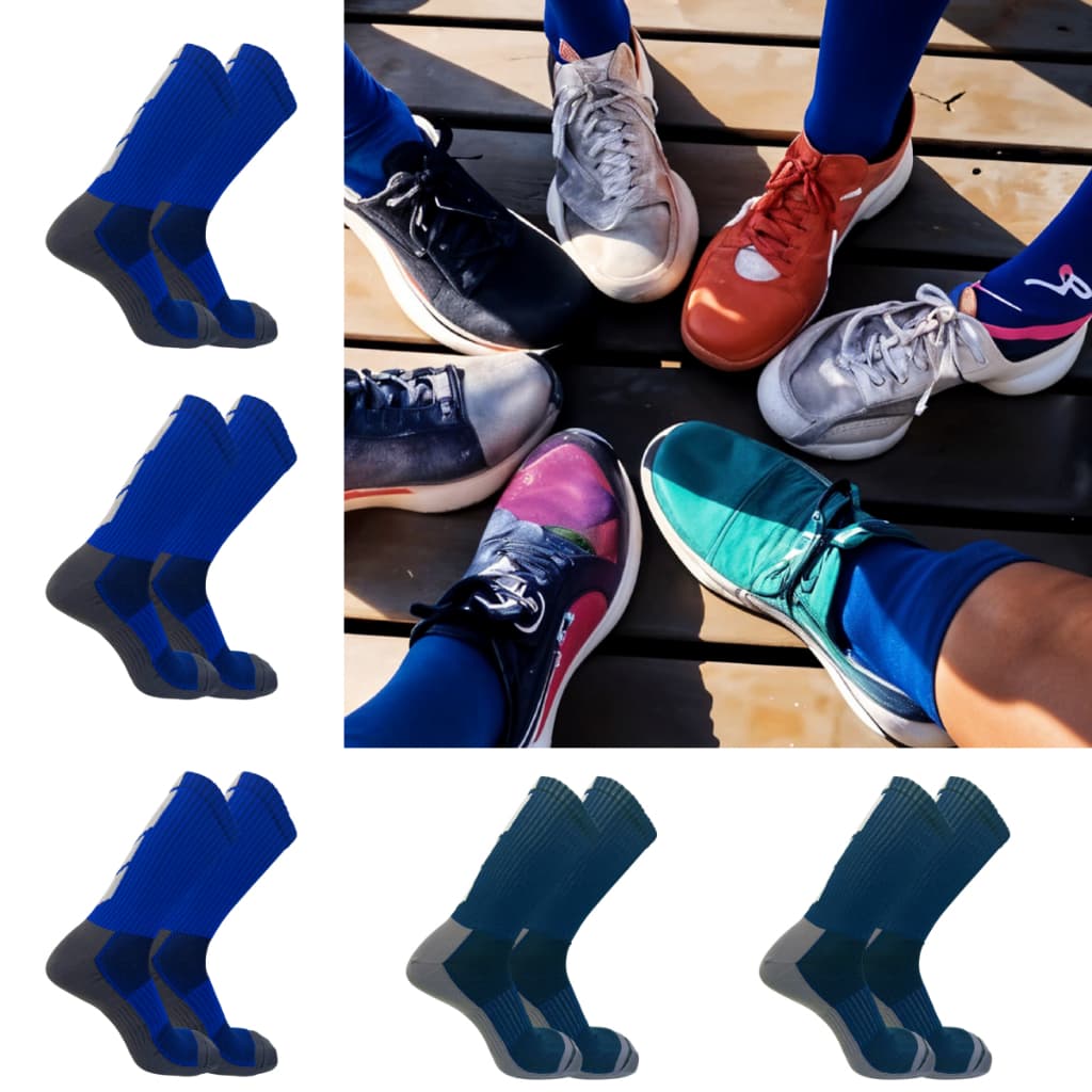 Meia Azul para Corrida Academia Caminhada Esportiva Masculina Solteiro
