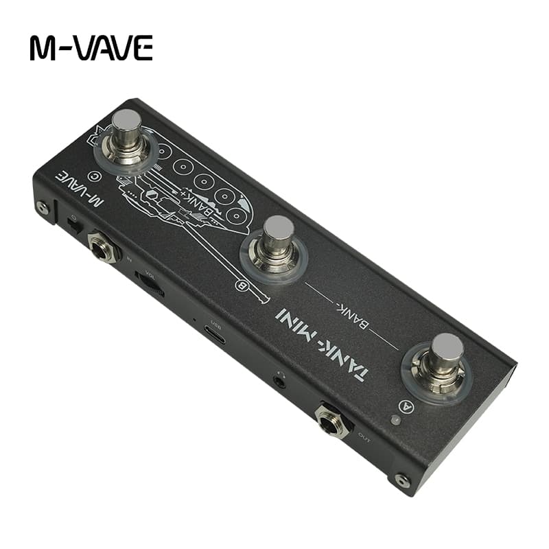 Pedal multiefeitos para guitarra elétrica/baixo M-VAVE TANK MINI Suporta predefinições/edição de tons Recursos 6 módulos