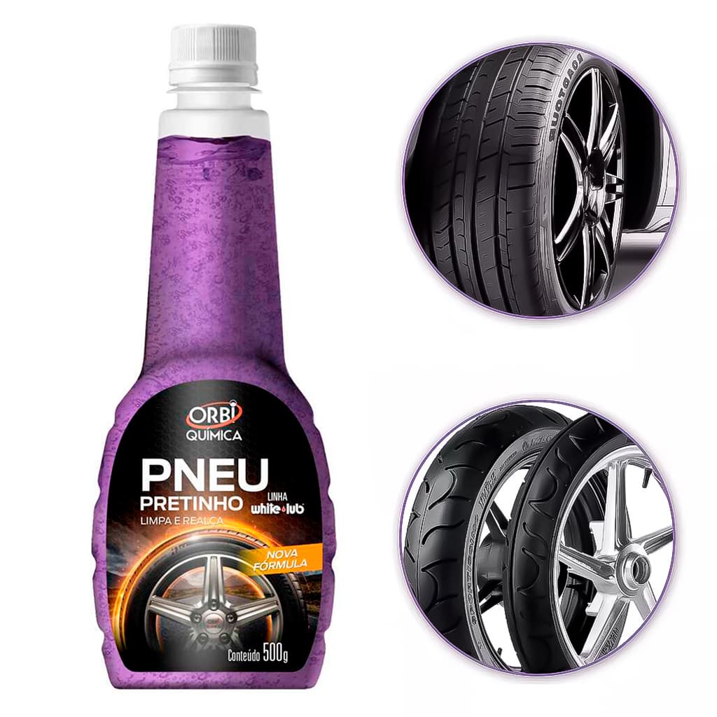 Limpa Pneu Automotivo Pretinho Brilhoso Novinho 500ml Lavajato Automotivo Carro Moto - MUNDIAL PRIME