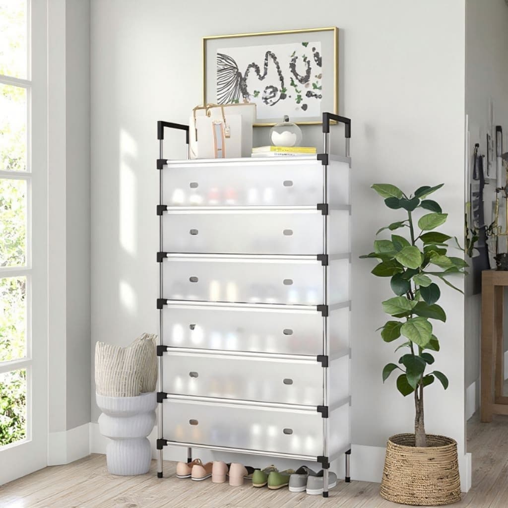 Sapateira Vertical Inox Multiuso Calçados 5 e 6 Andares Organizador Gaveteiro