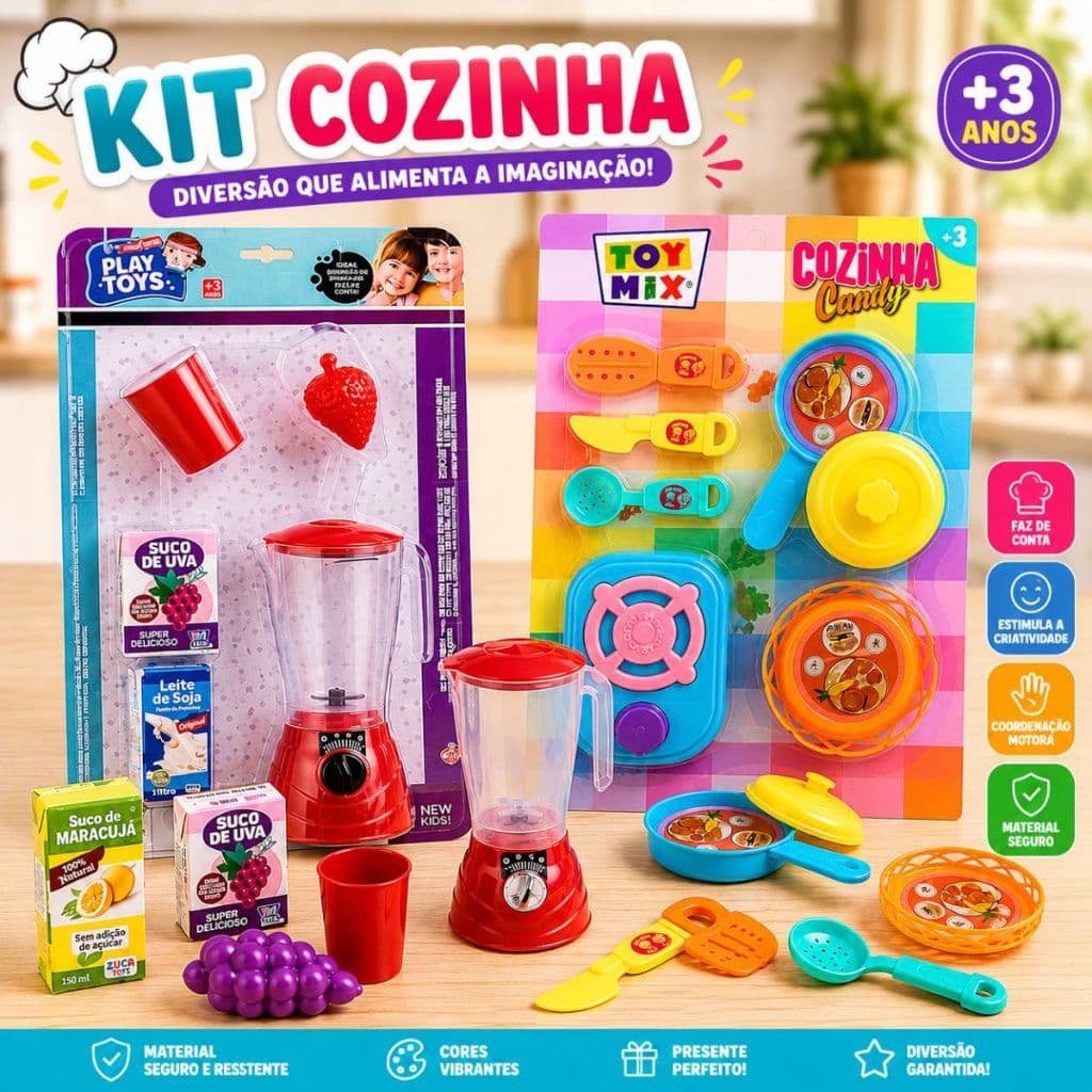 Brinquedos Cozinha Casinha Confeitaria Comidinha Menino Menina Panela Pressão Cozinhar