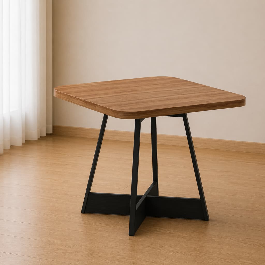 Mesa de Jantar Quadrada 90 cm Átria 1593 Carraro Nogal/Preto