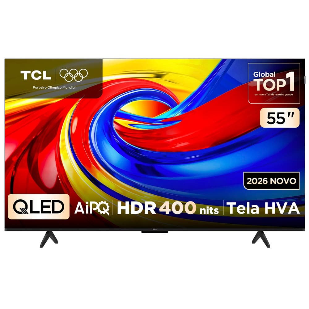 Smart TV TCL 55 Polegadas QLED 4K P7L WiFi Bluetooth Google TV HDR10+ 120 Hz VRR AIPQ 55P7L