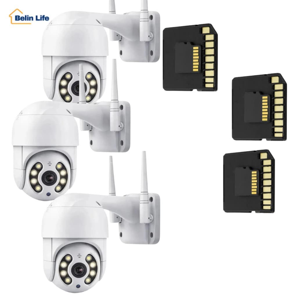 Kit 3 Câmeras Externas yoosee Wifi Prova D'Água + 3 Cartões SD 16GB