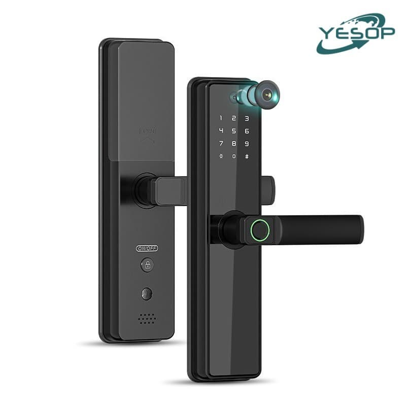 YESOP Fechadura Digital Inteligente Wi-Fi Tuya Câmera Vídeo Porteiro Biometria Senha Cartão Chave