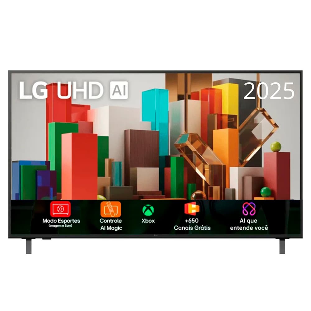 Smart Tv LG 43" 4K Ultra HD WebOS 25 AI Controle Smart Magic Alexa Bivolt 43AU801