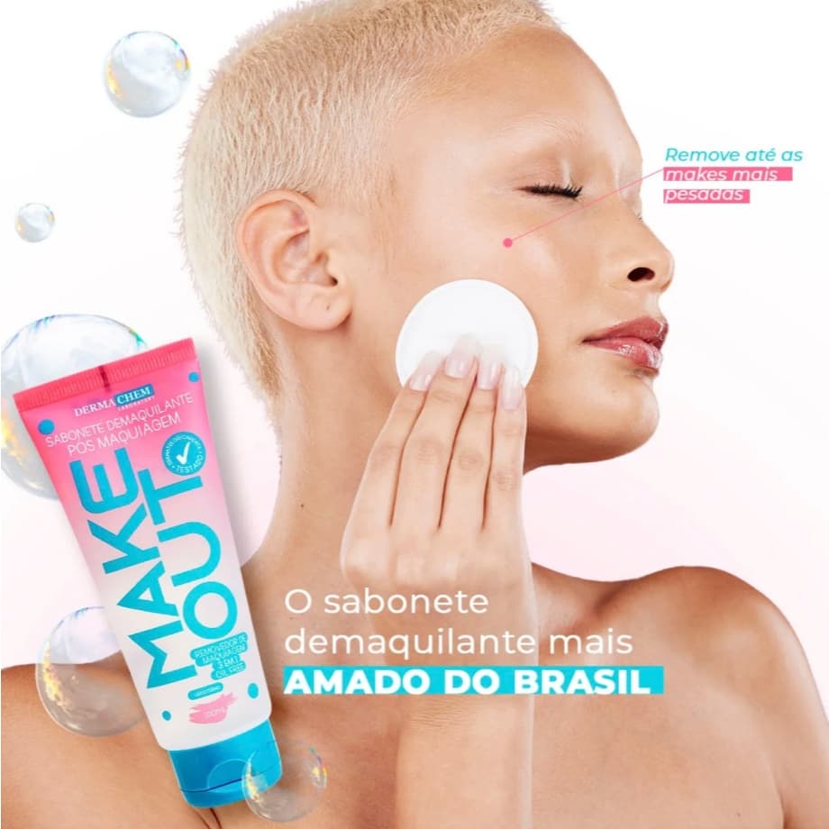 Sabonete Demaquilante Make Out 100ml Pós-Maquiagem 3 em 1 Dermachem