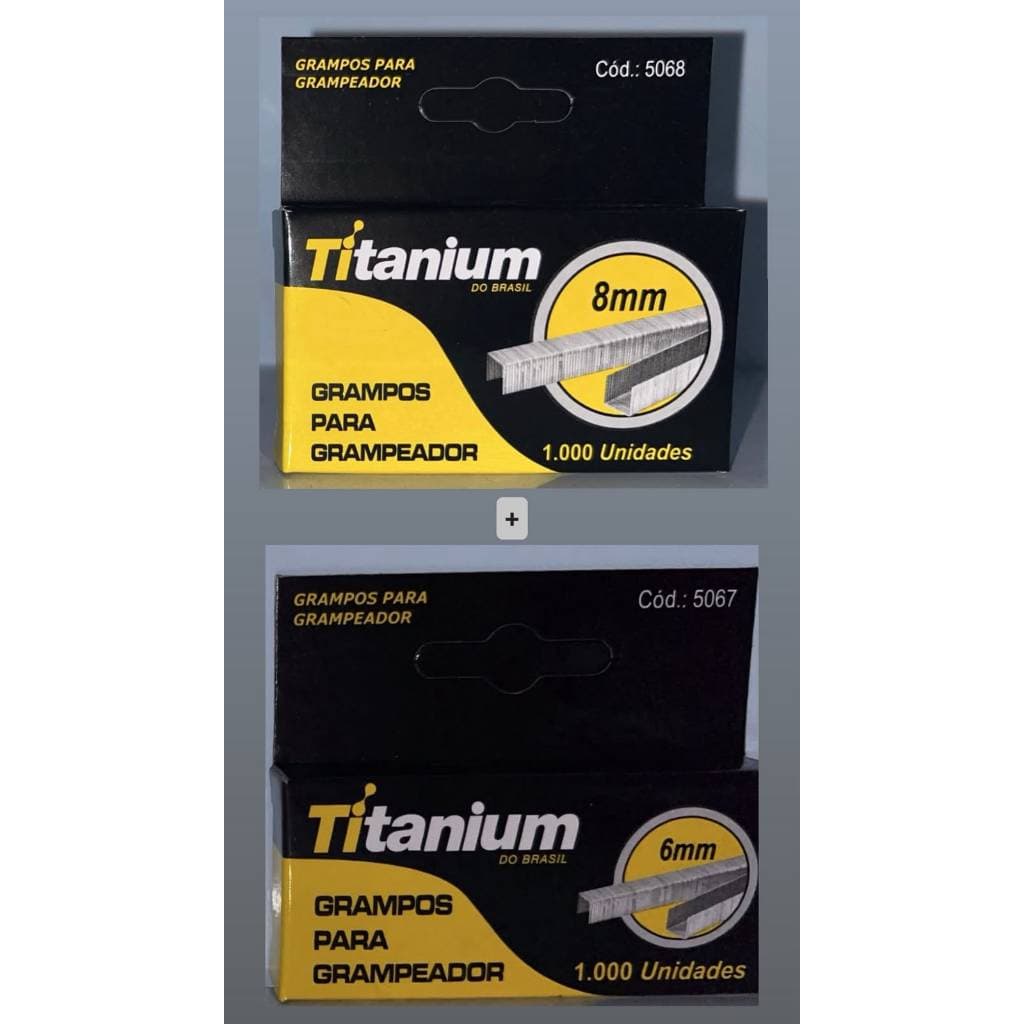 Grampos Para Grampeador Tapeceiro 6Mm E 8Mm Titanium