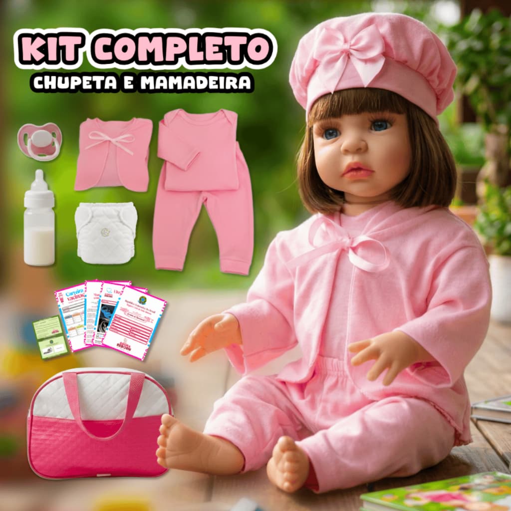 Boneca Bebê Reborn Silicone Bebe Barata Realista 100% Vinil siliconado +  itens