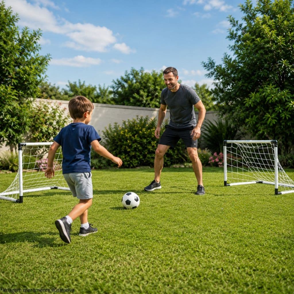 Kit Futebol Golzinho Mini Trave Rede e Bola Para Menino Brinquedo Esportivo