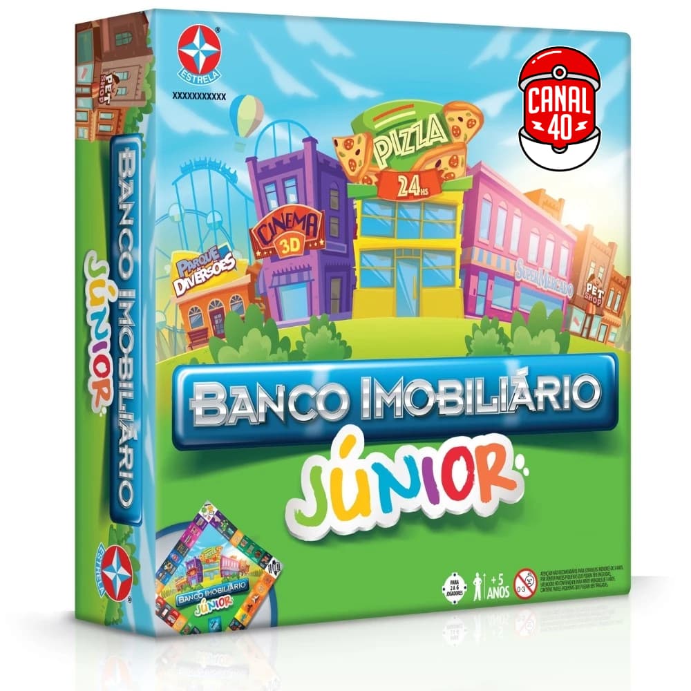 JOGO BANCO IMOBILIÁRIO JÚNIOR ESTRELA BRINQUEDO MESA TABULEIRO DIVERSÃO FAMÍLIA COMPRA VENDA IMÓVEIS