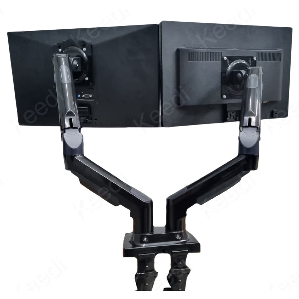Suporte Duplo De Mesa Para Monitores ON F180 Preto