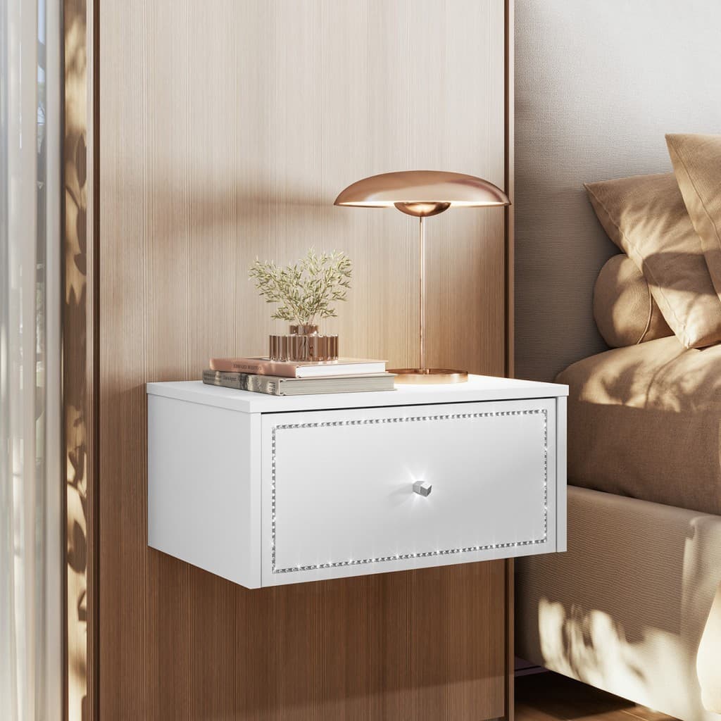 Mesa de Cabeceira Suspensa Strass 50cm - Olivar Móveis