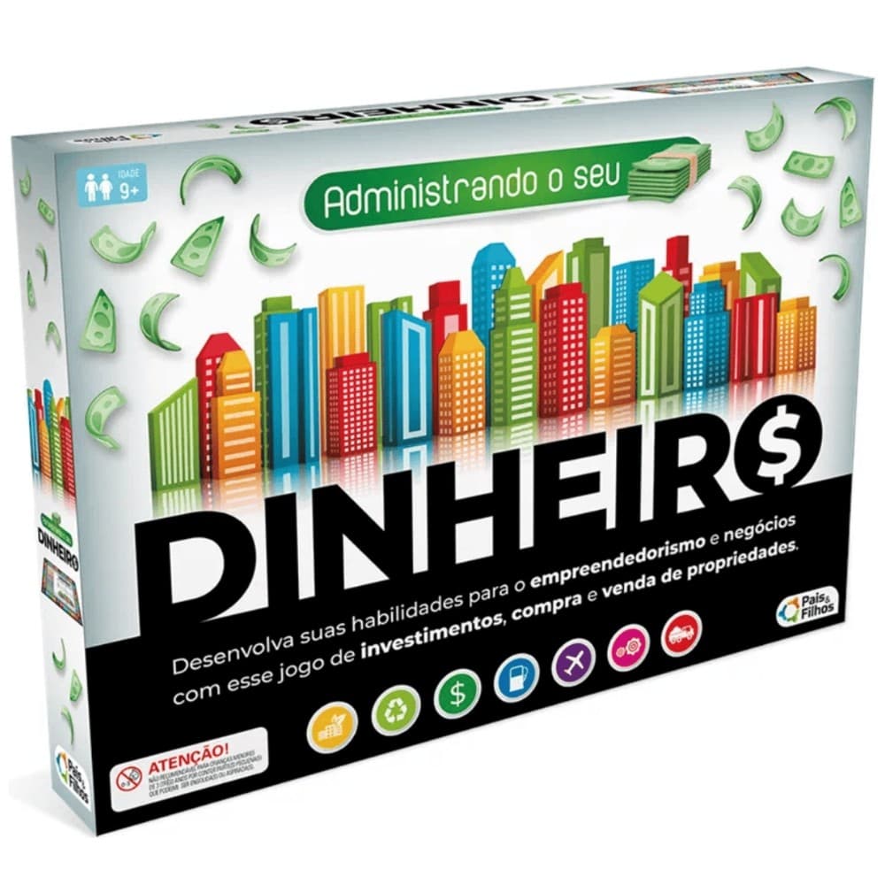 JOGO DE TABULEIRO ADMINISTRANDO O SEU DINHEIRO PAIS E FILHOS BRINQUEDO BANCO IMOBILIÁRIO CARTA FICHA