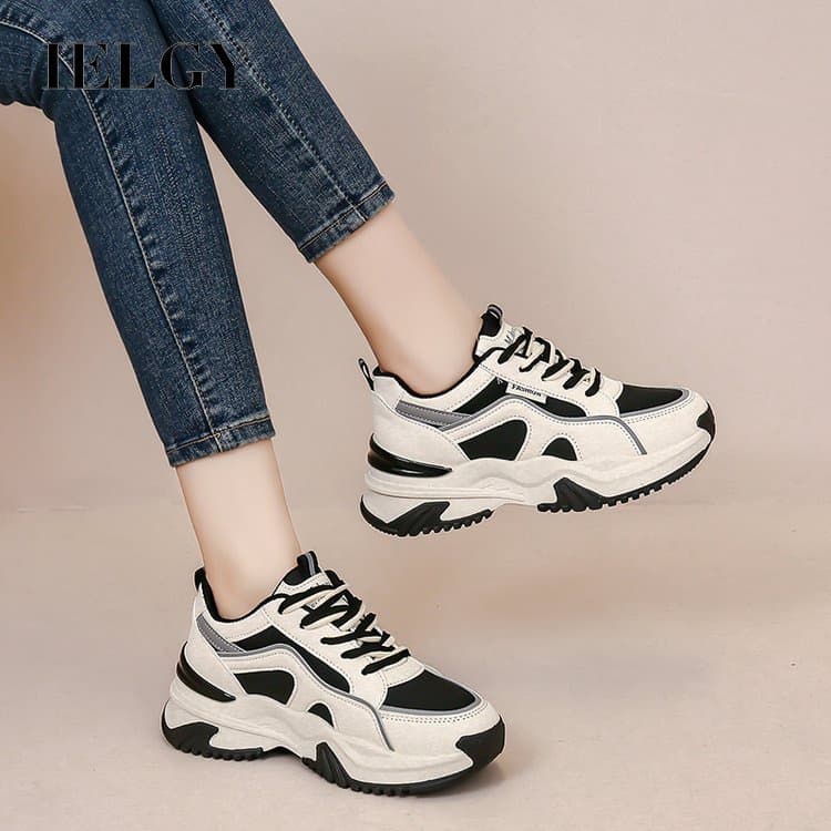 IELGY Daddy Shoes Mulheres Novo Estilo Pequeno Casual Tênis de Sola Grossa Aumentando