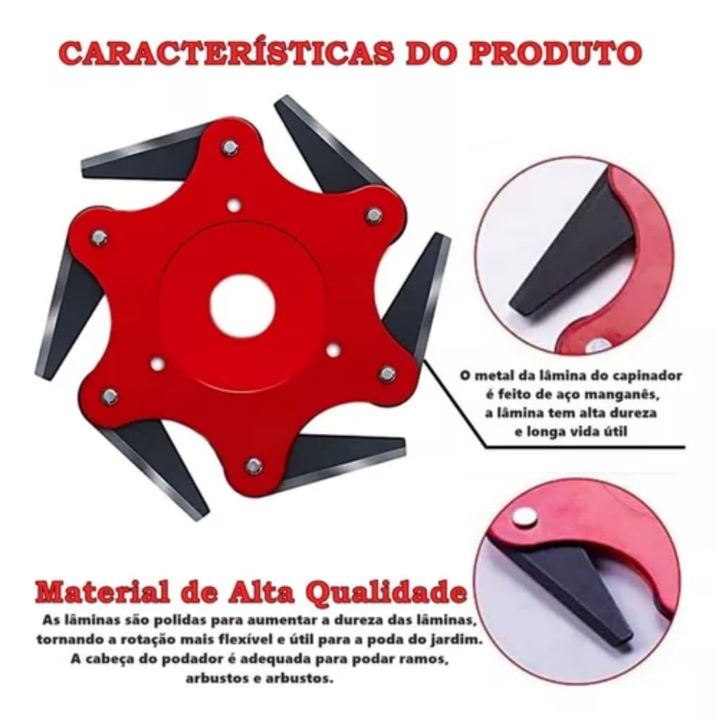 Lâmina 6 Pontas Canivete P/ Roçadeira