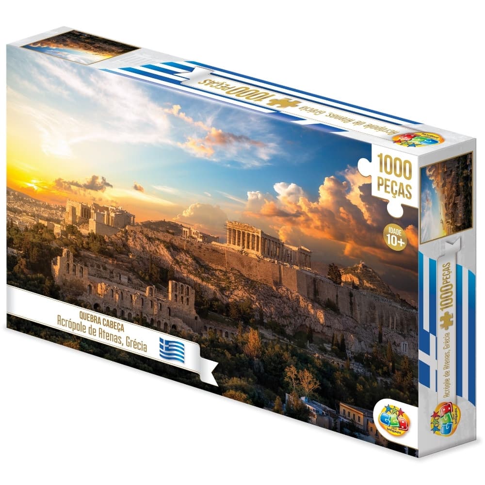 QUEBRA CABEÇA ACRÓPOLE DE ATENAS 1000 PEÇAS GGB BRINQUEDOS PUZZLE PAISAGEM PONTOS TURÍSTICOS GRÉCIA