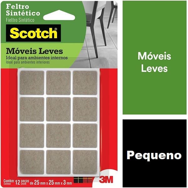 Feltro Moveis Leves Marrom Quadrado Pequeno 12 UND