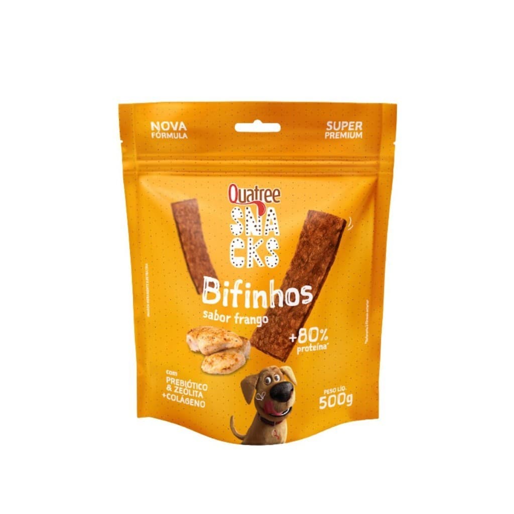 Quatree Snacks Bifinhos Sabor Frango 500g Para Cães