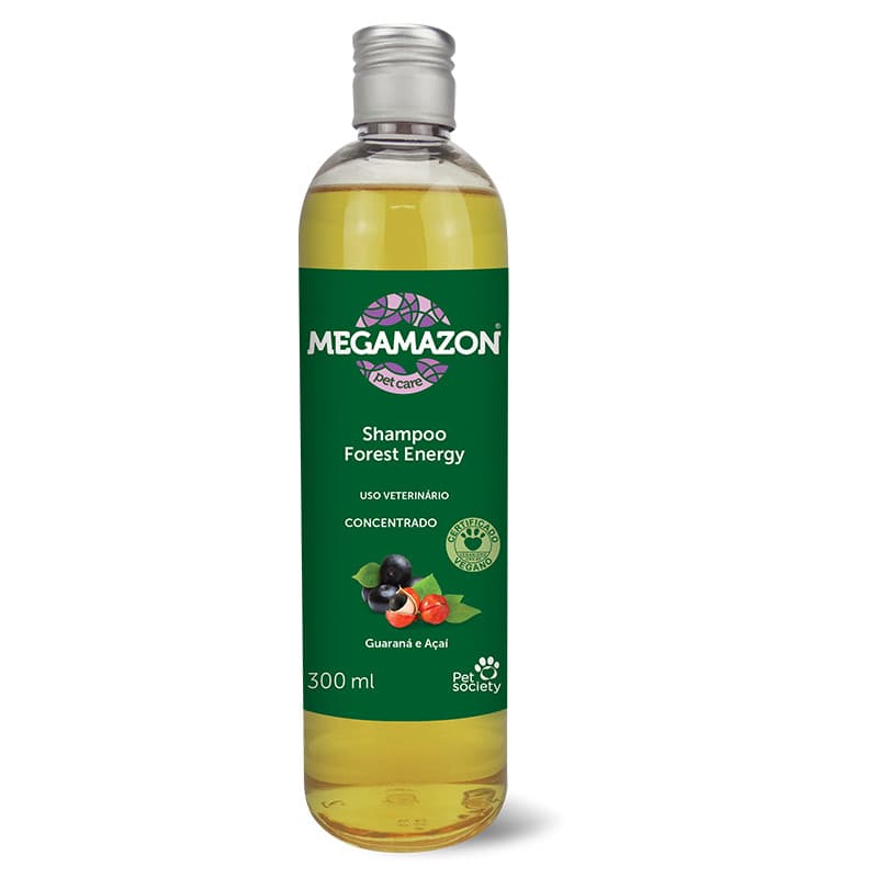 Shampoo Pet Society Megamazon Forest Energy Guaraná e Açaí Cães Gatos 300mL