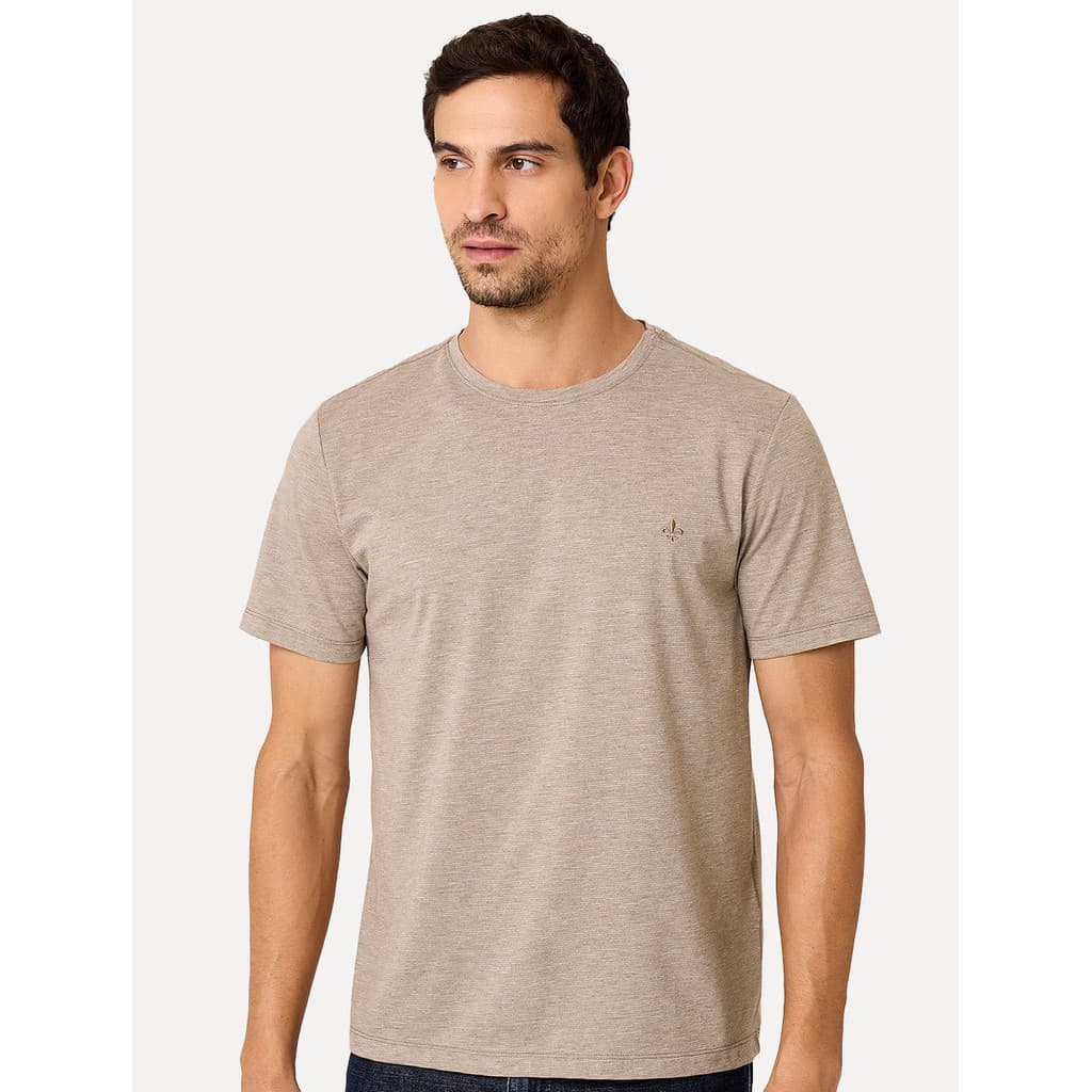 Camiseta Dudalina Original Masculina Basic Essential Caqui Escuro Mescla