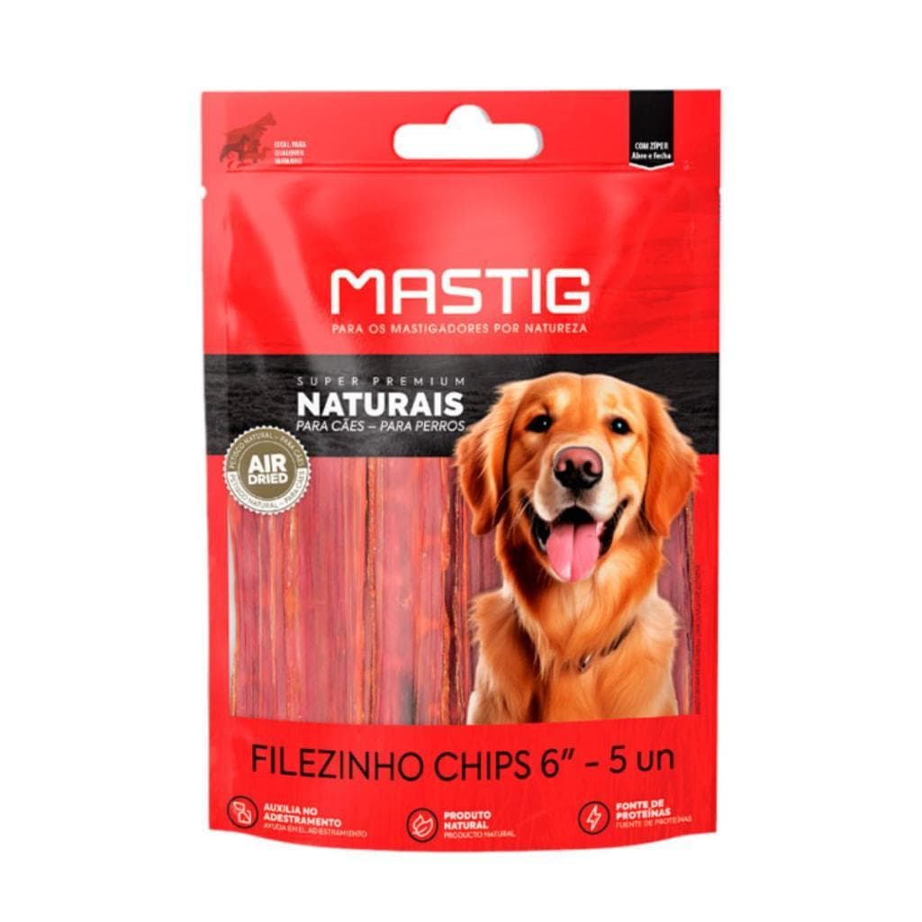Petisco Natural Filezinho Chips 6'' Para Cães 5Un - Mastig