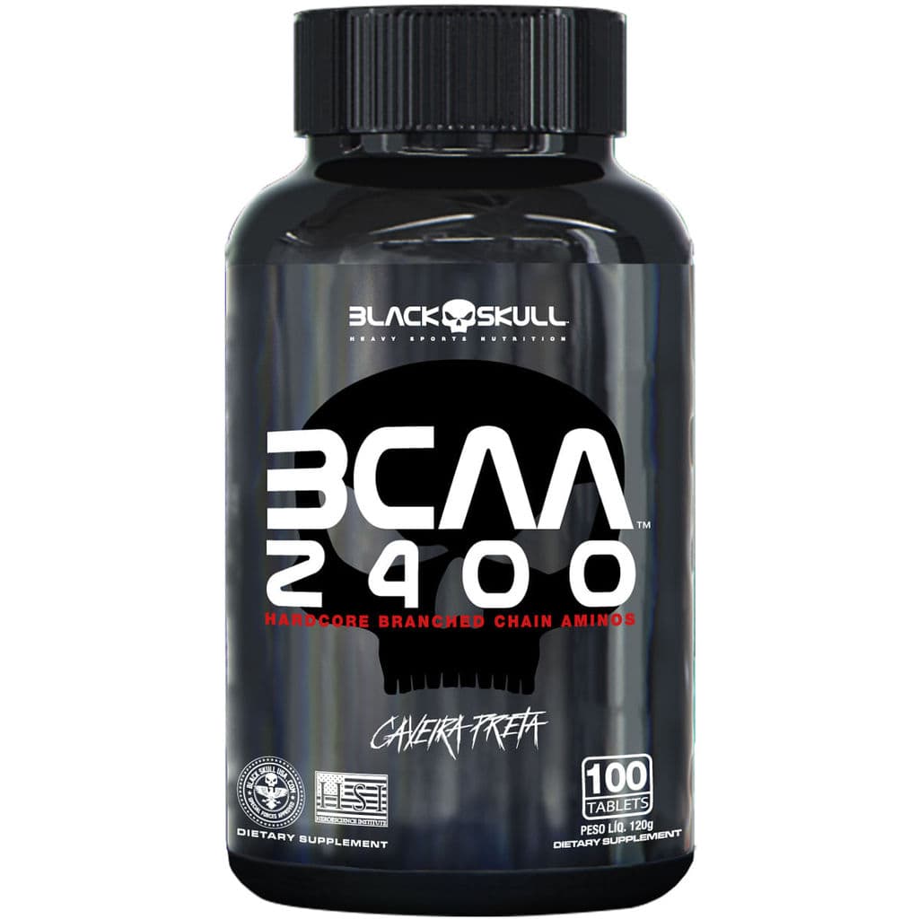 BCAA 2400 - Aminoácidos - 100 Tablets - Black Skull